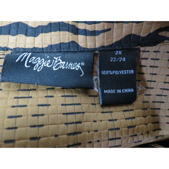 Maggie Barnes Plus Size 2x 22/24 Brown & Black Zebra Print Jacket Blazer 3/4 Sl - Picture 5 of 6